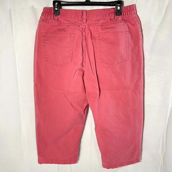 L.L.‎ Bean Double L Womens Capri Pants Pink Cotton Size 16 Petite - Picture 3 of 8